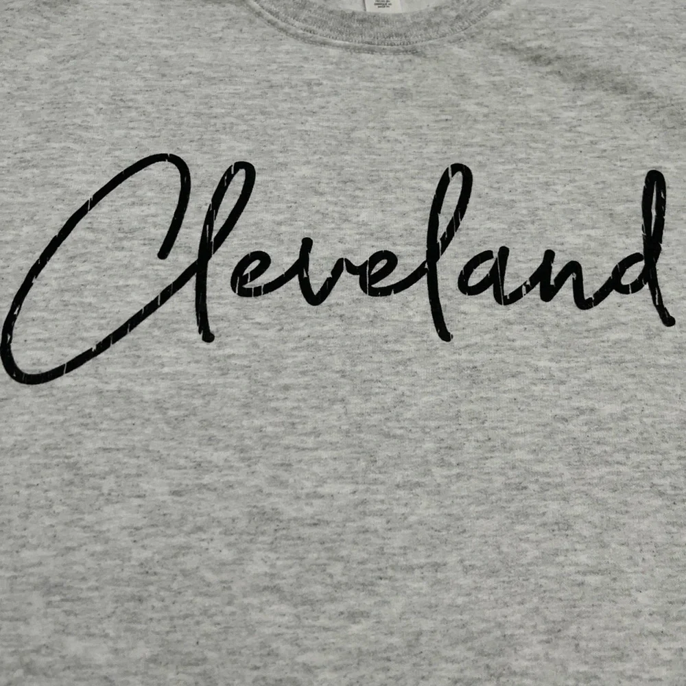 Jerzees Light Gray “Cleveland” Pullover Sweatshirt Size L - Picture 2 of 6